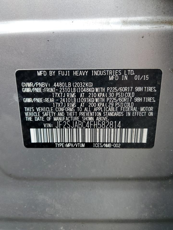JF2SJABC4FH582814 2015 Subaru Forester 2.5I