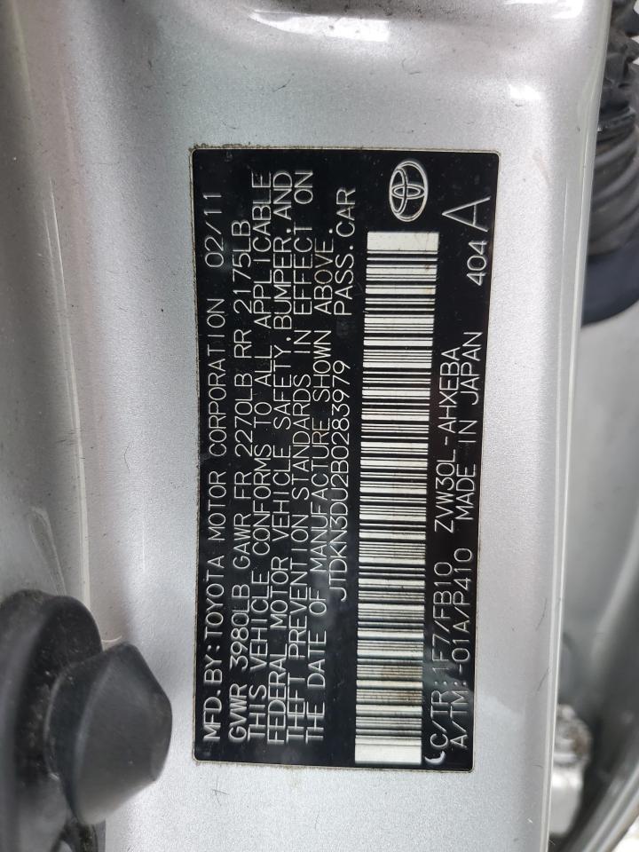 JTDKN3DU2B0283979 2011 Toyota Prius