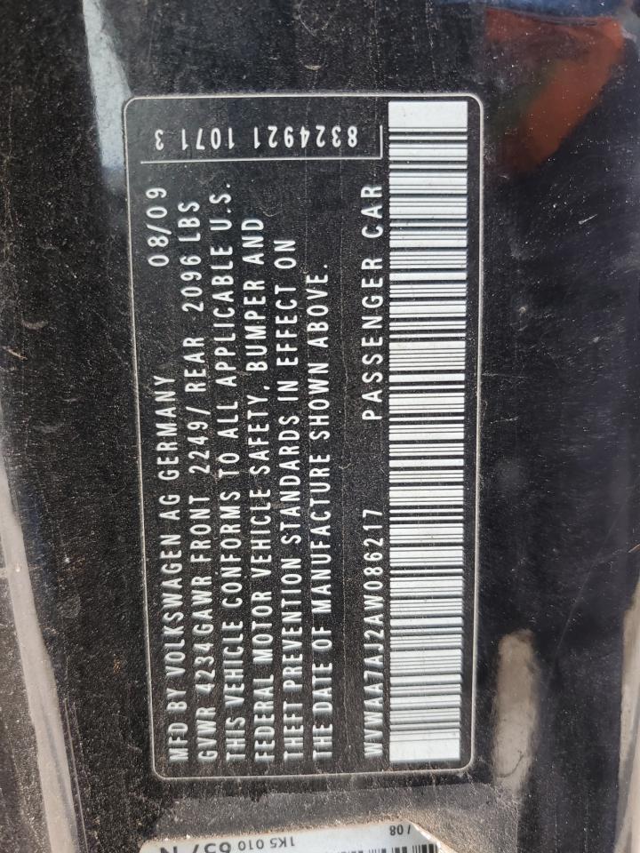 WVWAA7AJ2AW086217 2010 Volkswagen Golf