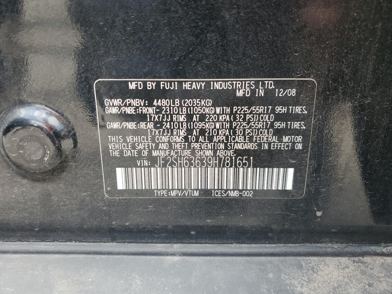 JF2SH63639H781651 2009 Subaru Forester 2.5X Premium