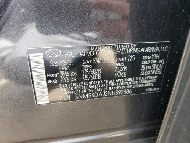 2022 HYUNDAI SANTA FE S - 5NMS3DAJ2NH392386