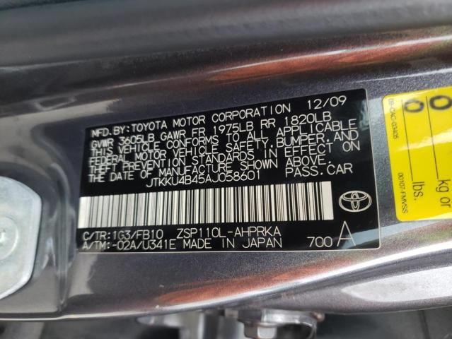 2010 Toyota Scion Xd VIN: JTKKU4B45AJ058601 Lot: 54082824