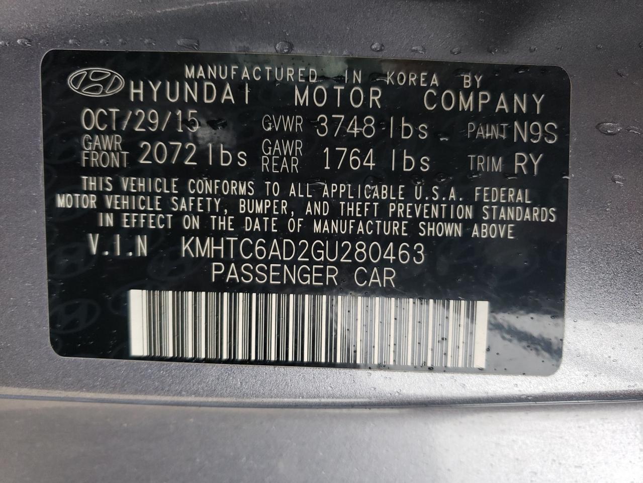 KMHTC6AD2GU280463 2016 Hyundai Veloster
