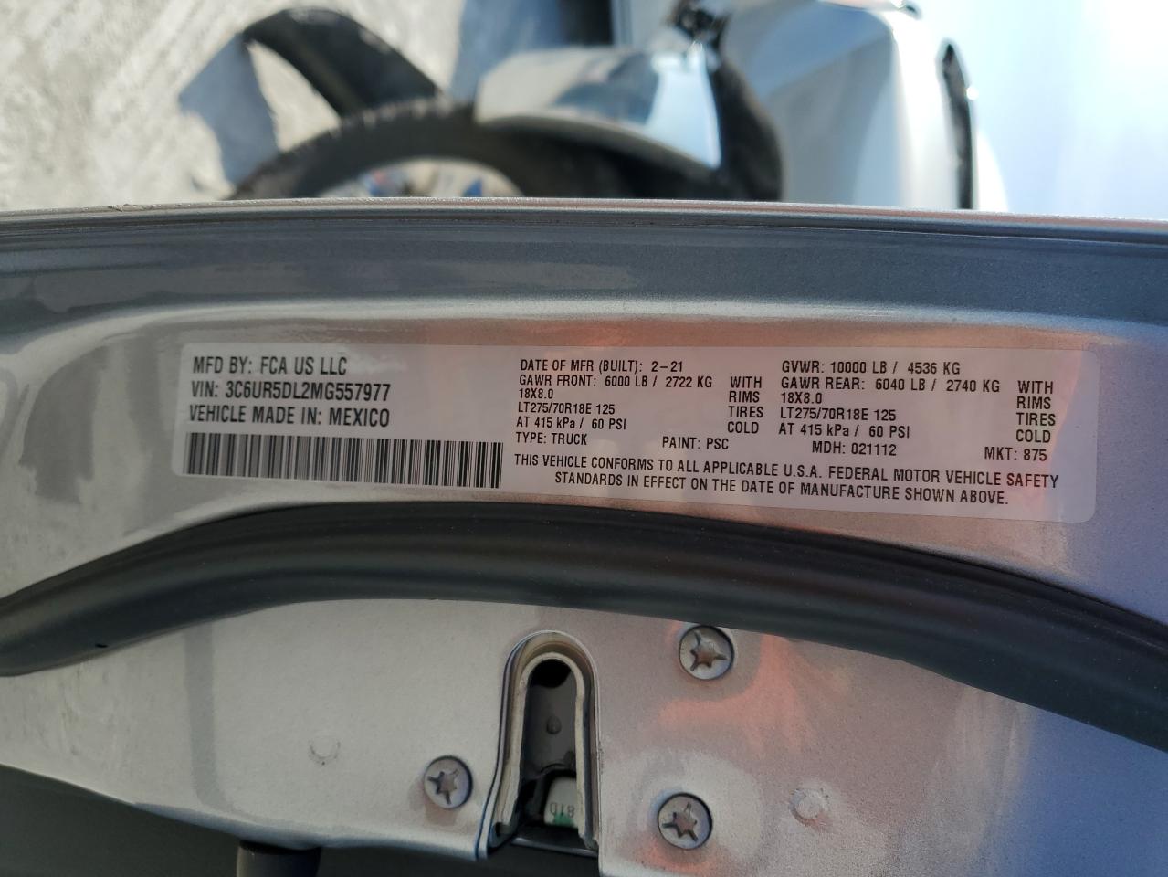 3C6UR5DL2MG557977 2021 Ram 2500 Big Horn