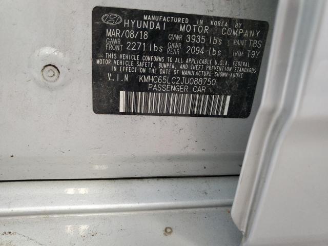 2018 Hyundai Ioniq Blue VIN: KMHC65LC2JU088750 Lot: 57034334