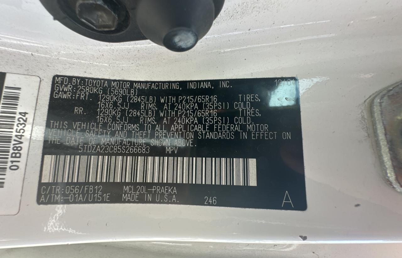 5TDZA23C85S266683 2005 Toyota Sienna Ce