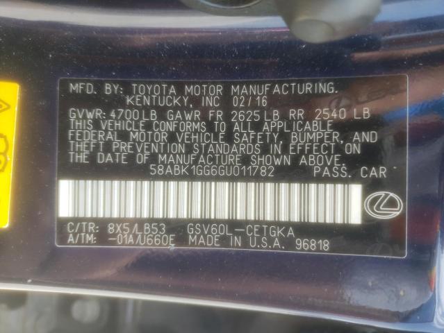 2016 LEXUS ES 350 - 58ABK1GG6GU011782