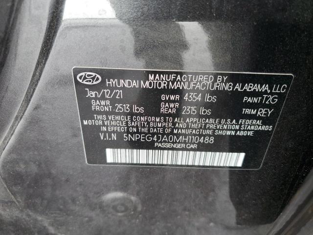 2021 Hyundai Sonata Se VIN: 5NPEG4JA0MH110488 Lot: 54200364