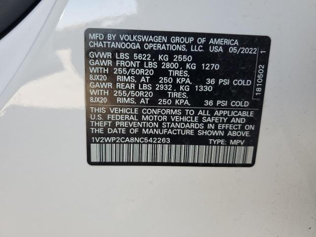 2022 VOLKSWAGEN ATLAS SE - 1V2WP2CA8NC542263