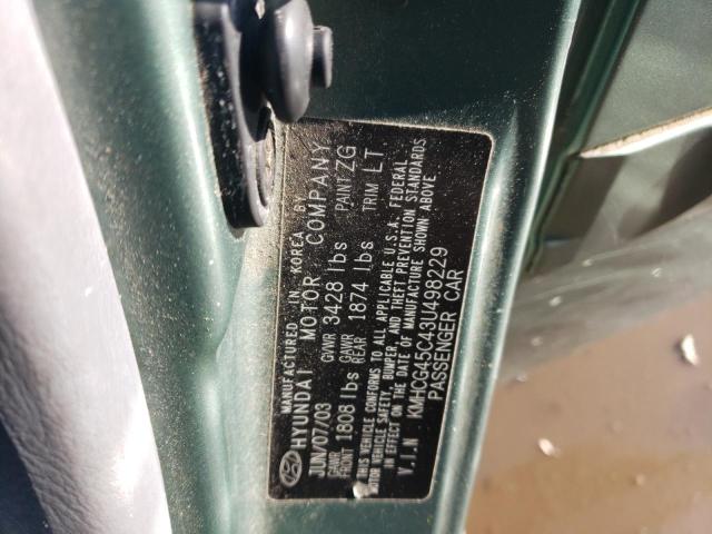 2003 Hyundai Accent Gl VIN: KMHCG45C43U498229 Lot: 56242794