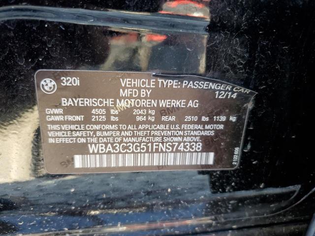 2015 BMW 320 I xDrive VIN: WBA3C3G51FNS74338 Lot: 53995794
