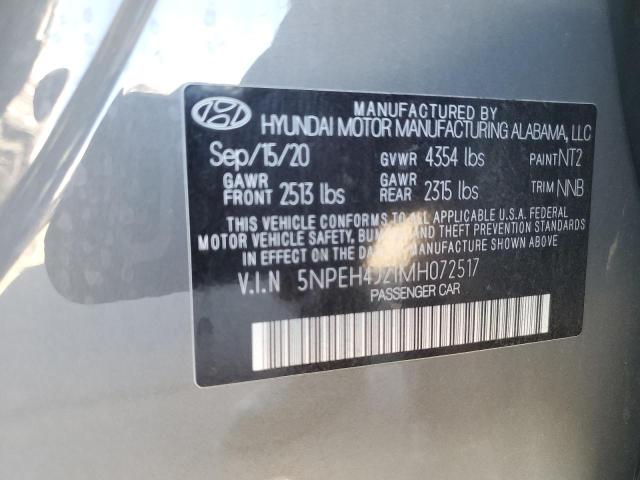 2021 Hyundai Sonata Limited VIN: 5NPEH4J21MH072517 Lot: 55955524