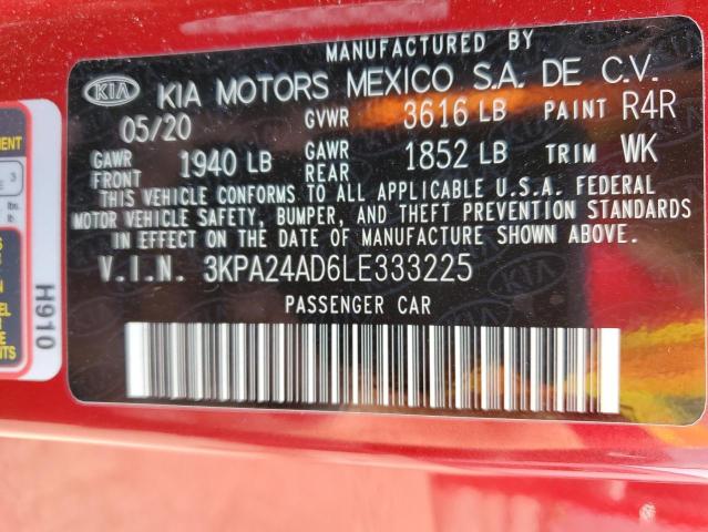 3KPA24AD6LE333225 2020 Kia Rio Lx