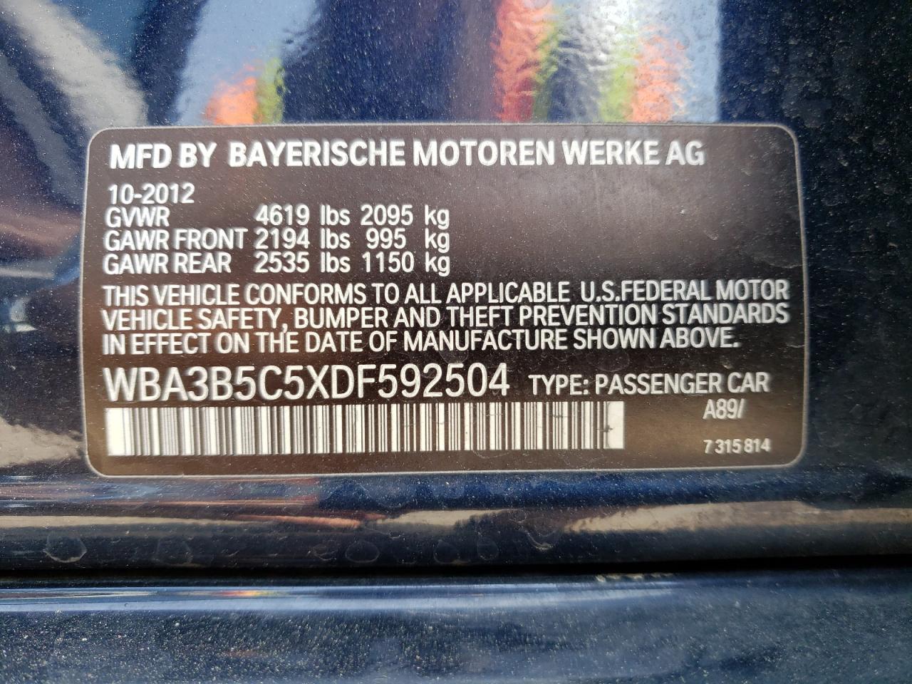 WBA3B5C5XDF592504 2013 BMW 328 Xi Sulev