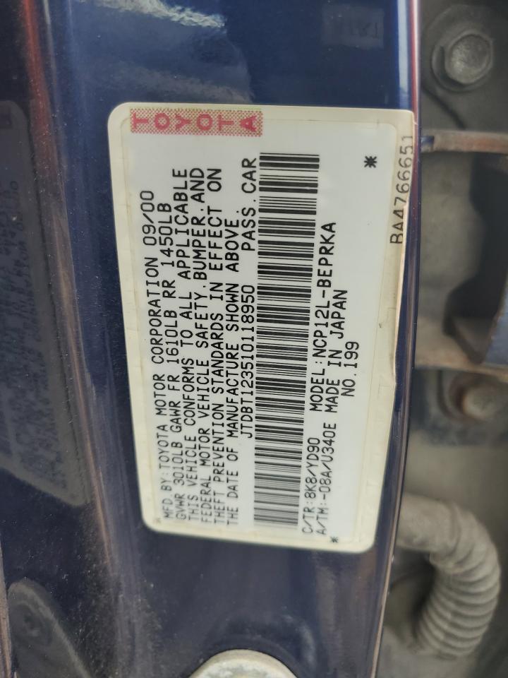 JTDBT123510118950 2001 Toyota Echo