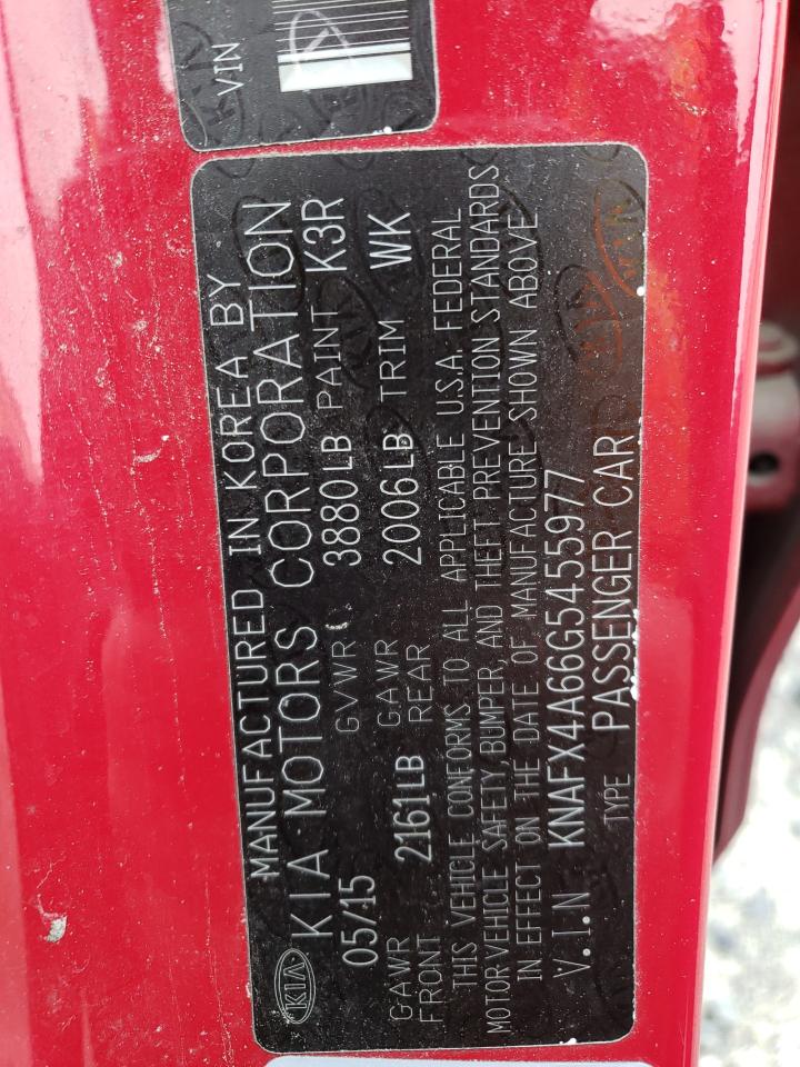 KNAFX4A66G5455977 2016 Kia Forte Lx