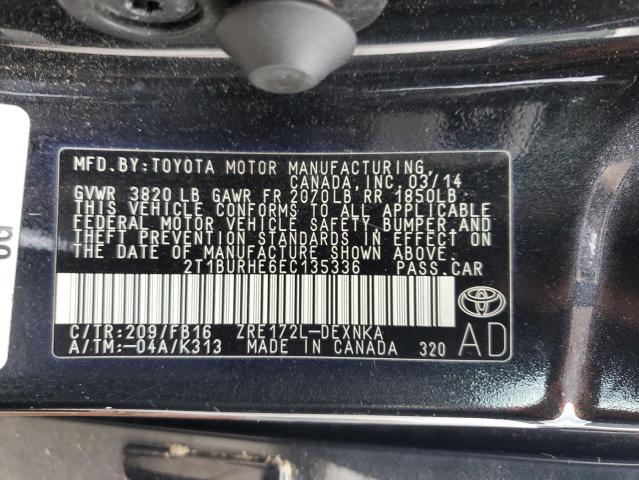 2014 Toyota Corolla L VIN: 2T1BURHE6EC135336 Lot: 55278974