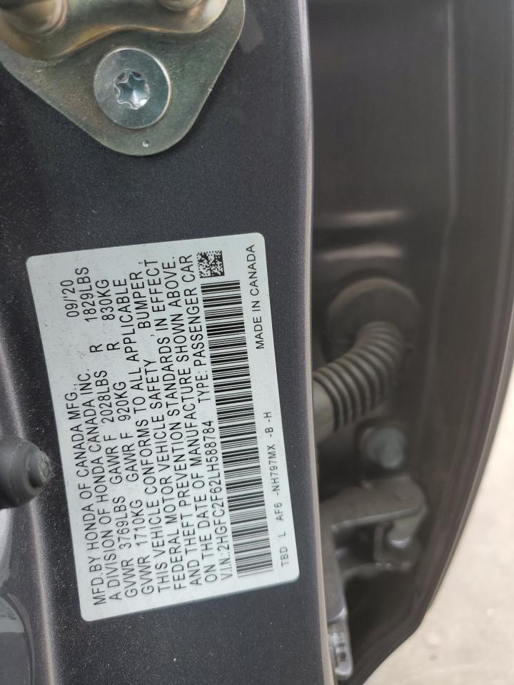 2HGFC2F62LH588784 2020 Honda Civic Lx