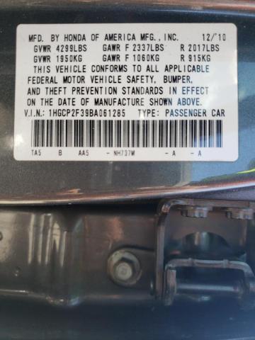 2011 Honda Accord Lx VIN: 1HGCP2F39BA061285 Lot: 56922234