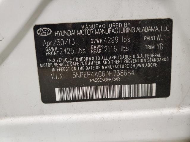 2013 Hyundai Sonata Gls VIN: 5NPEB4AC6DH738684 Lot: 54899454