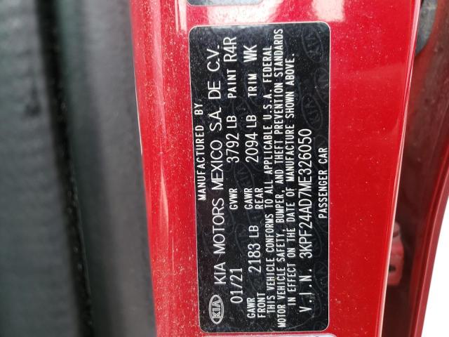 2021 Kia Forte Fe VIN: 3KPF24AD7ME326050 Lot: 55266964