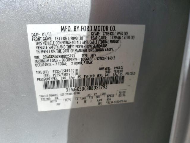 2011 Ford Flex Limited VIN: 2FMGK5DC8BBD25793 Lot: 56588864