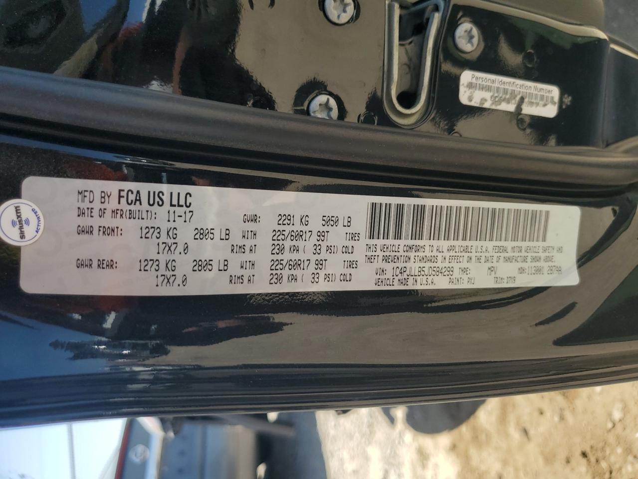 1C4PJLLB5JD584299 2018 Jeep Cherokee Latitude Plus