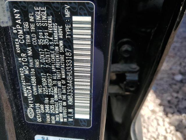 2017 Hyundai Tucson Limited VIN: KM8J33A48HU333187 Lot: 56954854