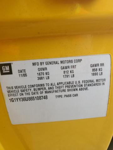 2006 Chevrolet Corvette VIN: 1G1YY36U865108748 Lot: 56800934