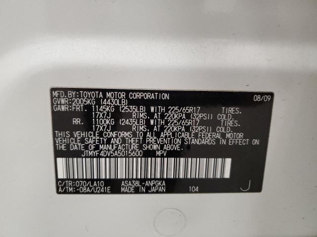 2010 Toyota Rav4 Limited VIN: JTMYF4DV5A5015600 Lot: 55222424