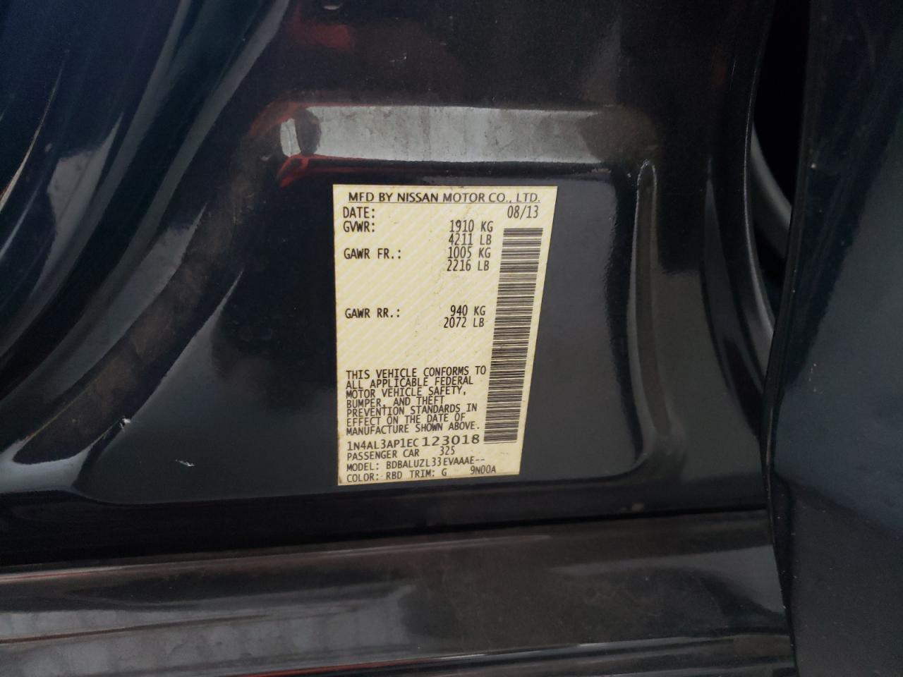 1N4AL3AP1EC123018 2014 Nissan Altima 2.5