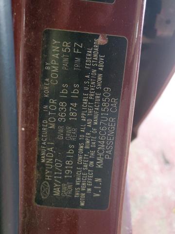 2007 Hyundai Accent Gls VIN: KMHCN46C67U158509 Lot: 55879864