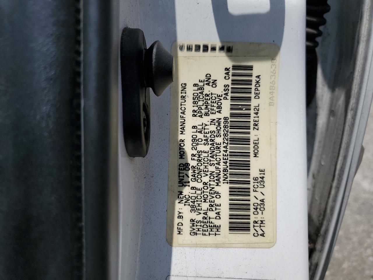 1NXBU4EE4AZ282898 2010 Toyota Corolla Base