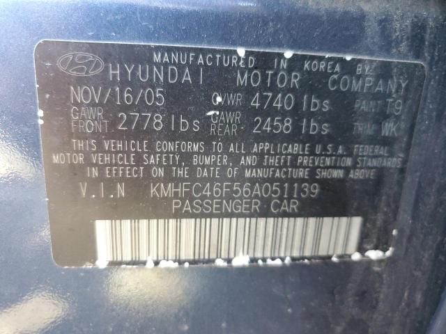 2006 Hyundai Azera Se VIN: KMHFC46F56A051139 Lot: 54668414