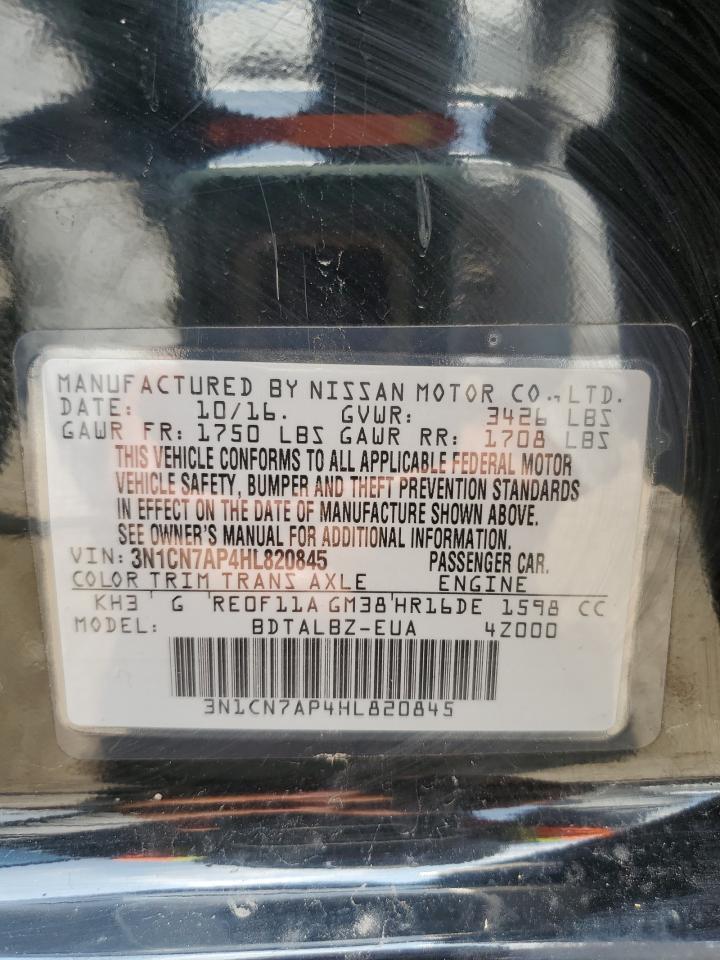 3N1CN7AP4HL820845 2017 Nissan Versa S