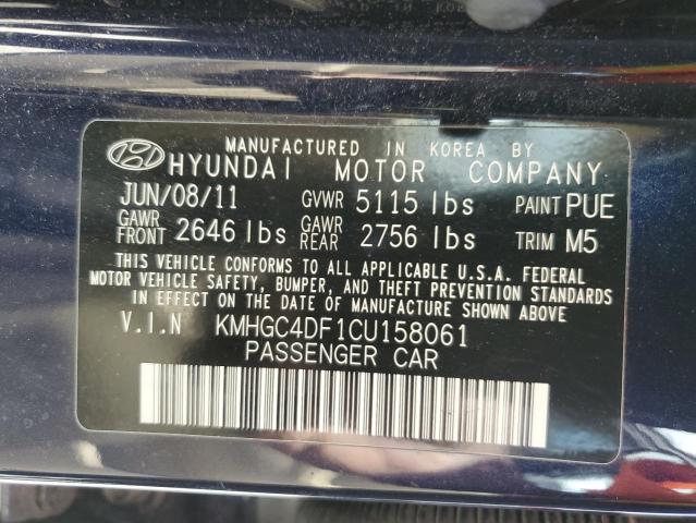 2012 Hyundai Genesis 4.6L VIN: KMHGC4DF1CU158061 Lot: 54453094