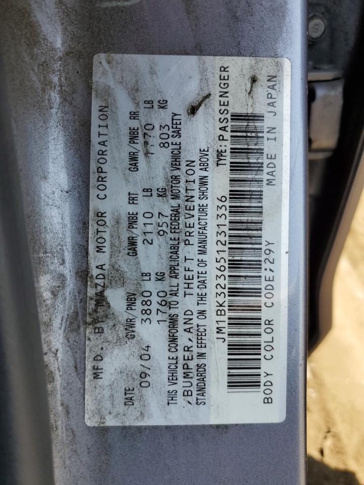 JM1BK323651231336 2005 Mazda 3 S