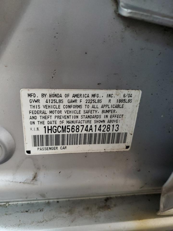 1HGCM56874A142813 2004 Honda Accord Ex