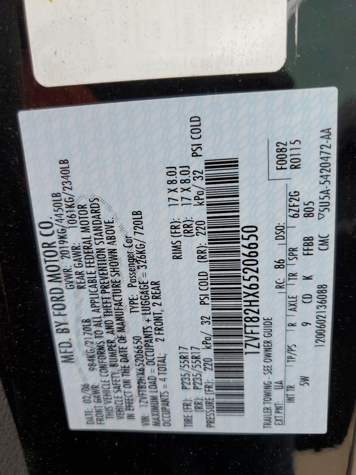 1ZVFT82HX65206650 2006 Ford Mustang Gt