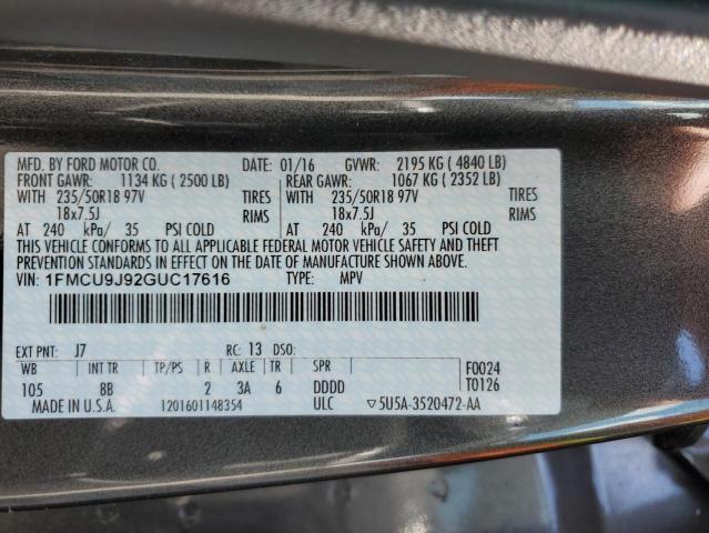 2016 Ford Escape Titanium VIN: 1FMCU9J92GUC17616 Lot: 56844284