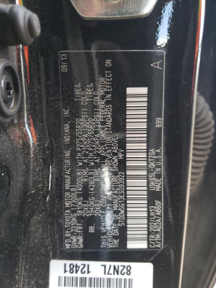 5TDDW5G13ES093922 2014 Toyota Sequoia Platinum