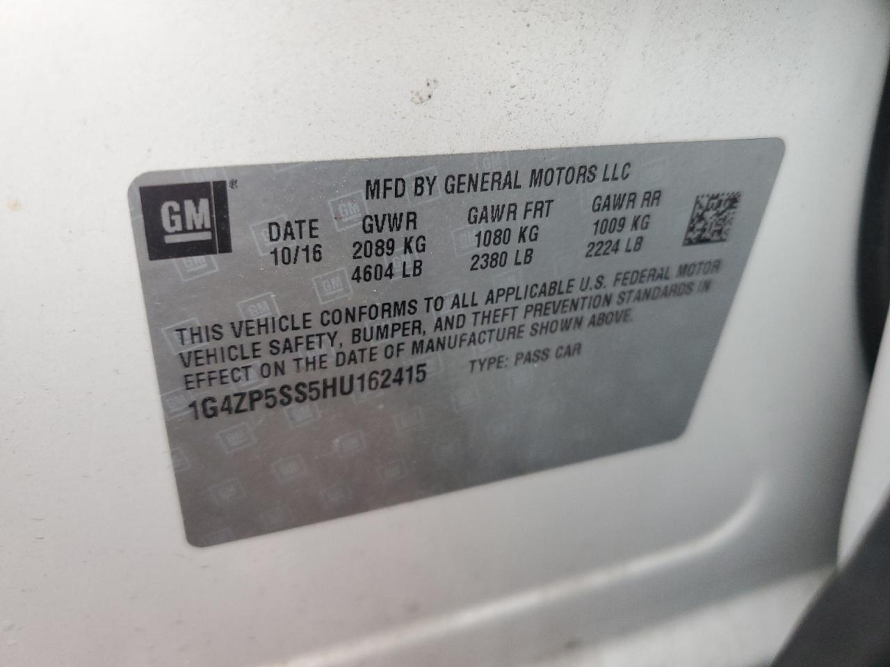 1G4ZP5SS5HU162415 2017 Buick Lacrosse Essence