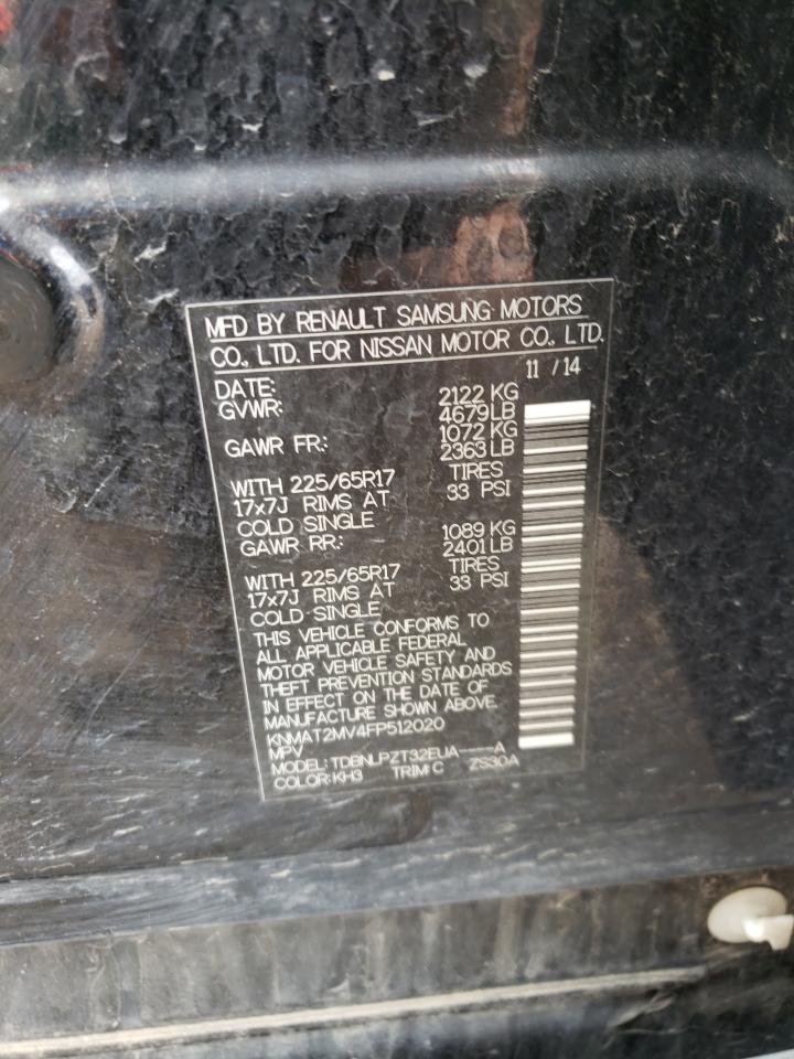 KNMAT2MV4FP512020 2015 Nissan Rogue S