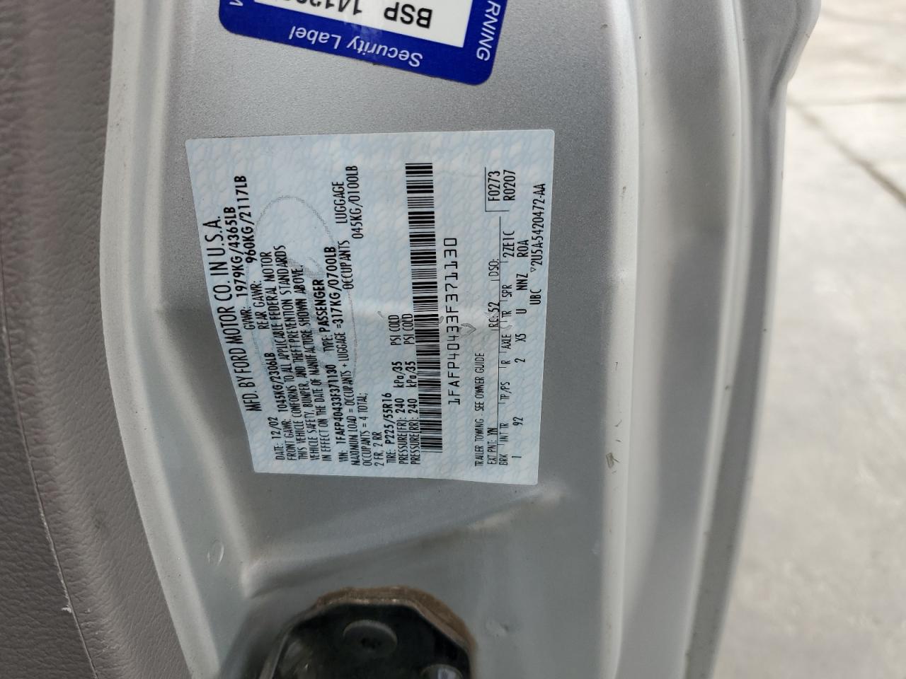 1FAFP40433F371130 2003 Ford Mustang