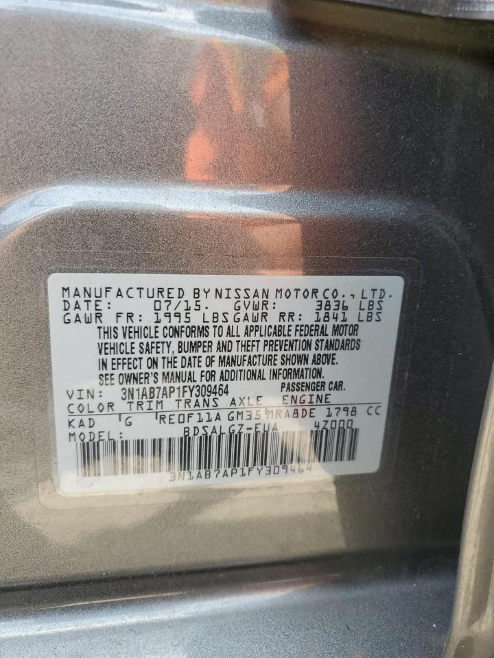 3N1AB7AP1FY309464 2015 Nissan Sentra S