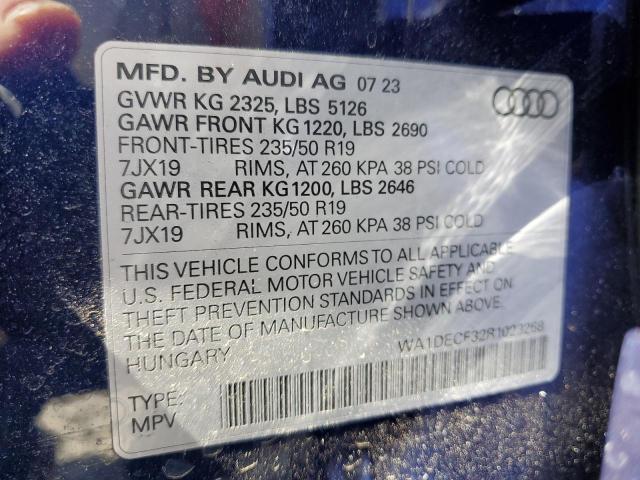 2024 Audi Q3 Premium S Line 45 VIN: WA1DECF32R1023268 Lot: 56909154