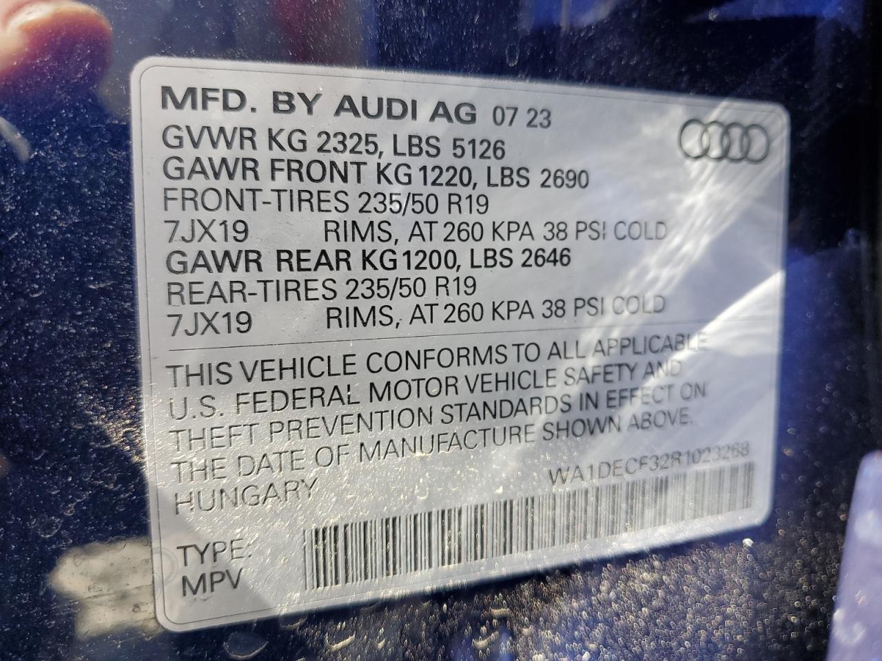 WA1DECF32R1023268 2024 Audi Q3 Premium S Line 45