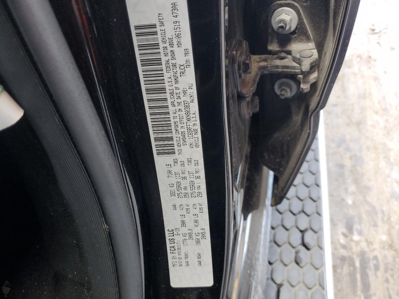 1C6SRFFTXKN903837 2019 Ram 1500 Big Horn/Lone Star