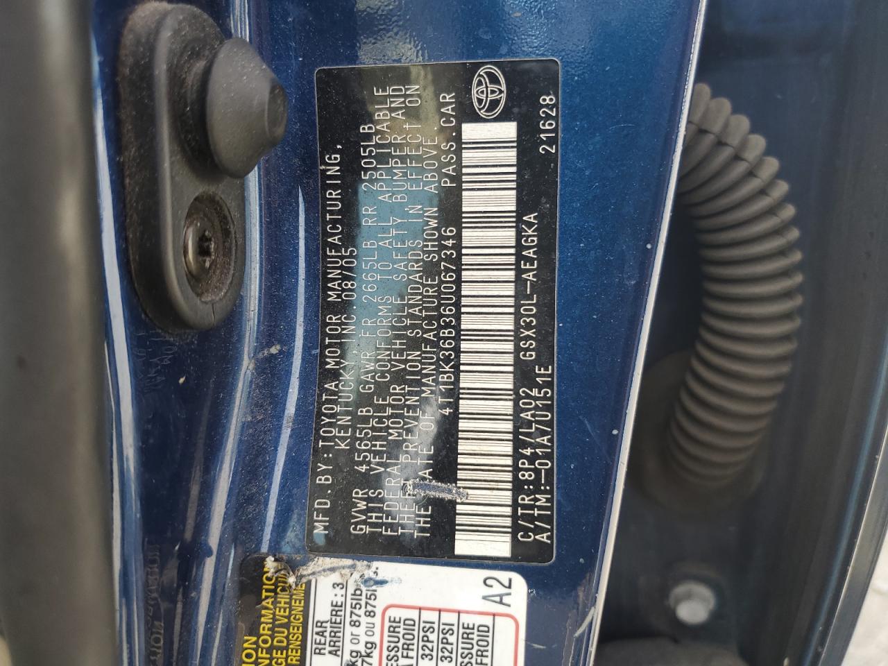 4T1BK36B36U067346 2006 Toyota Avalon Xl