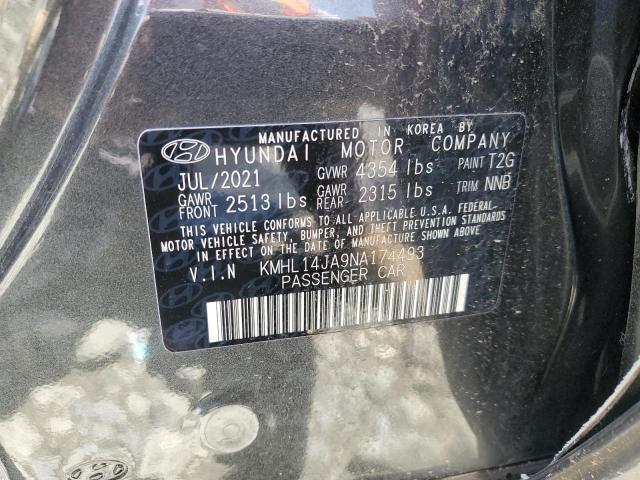 2022 Hyundai Sonata Sel VIN: KMHL14JA9NA174493 Lot: 56241444
